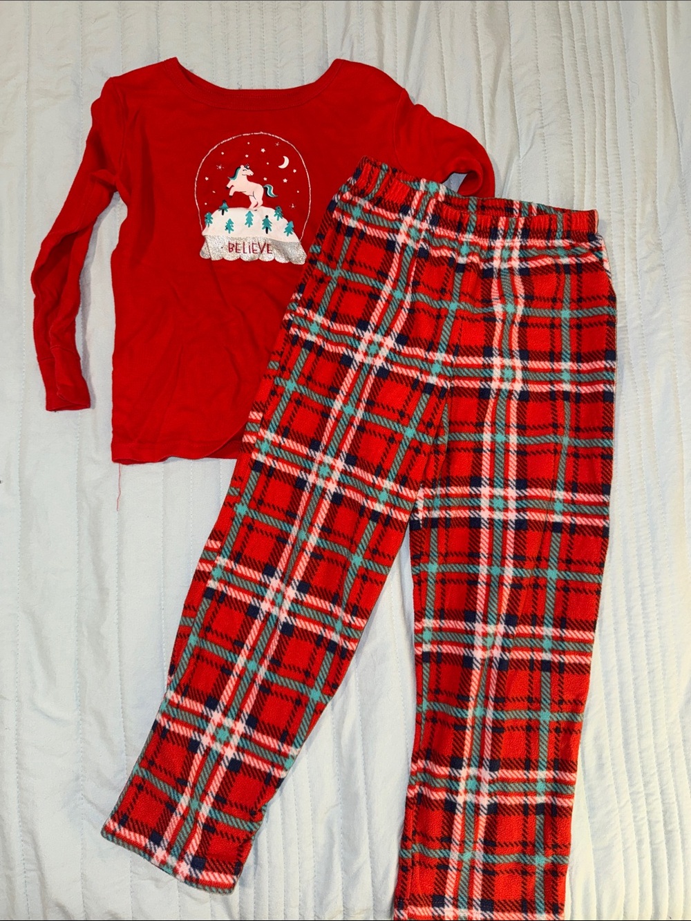 Christmas Holiday Unicorn Snow Globe Pajama Set